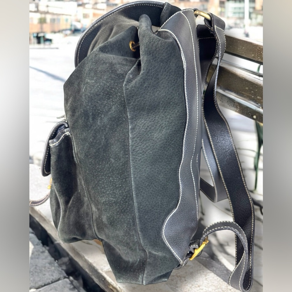 Gucci Vintage Rare Suede and Leather Backpack with COA - Picture 5 of 16